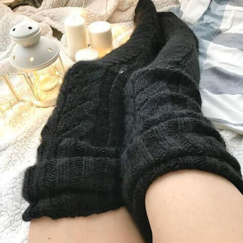 Winter Socks Over The Knee Long Tube Knitted Pile Socks