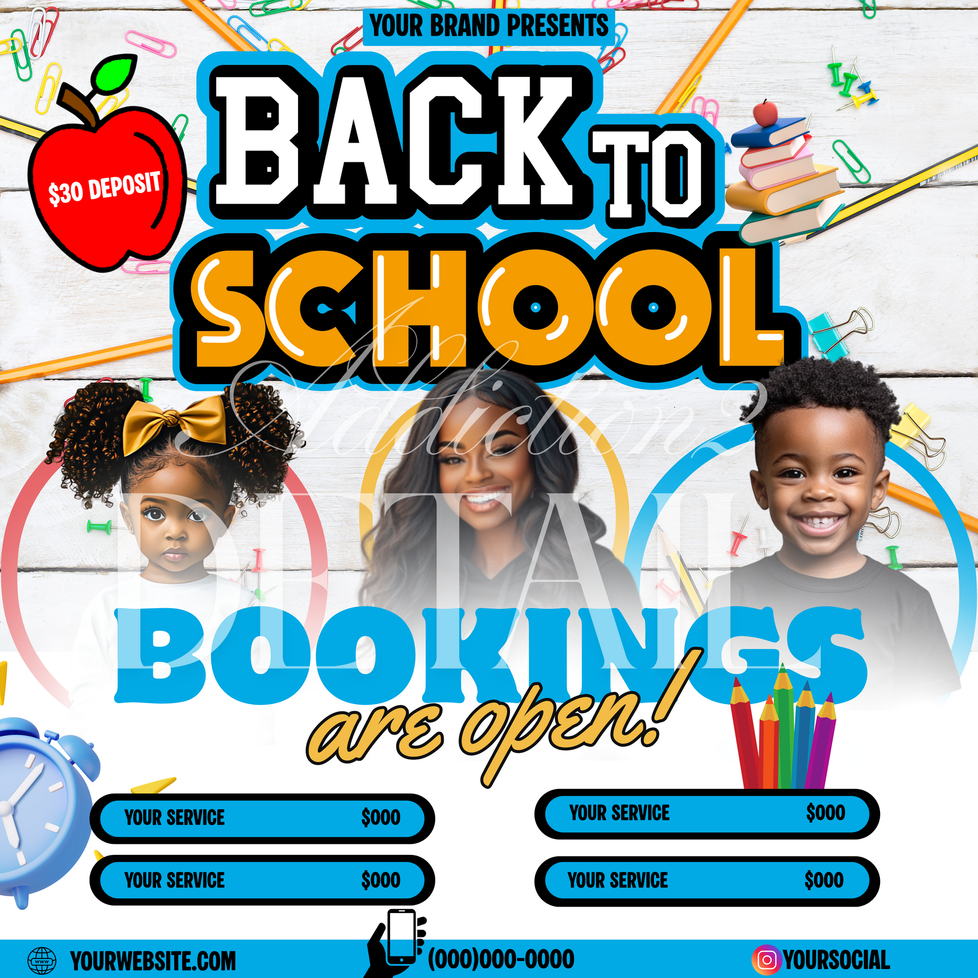 Back to School Editable Hair Flyer – Canva Template