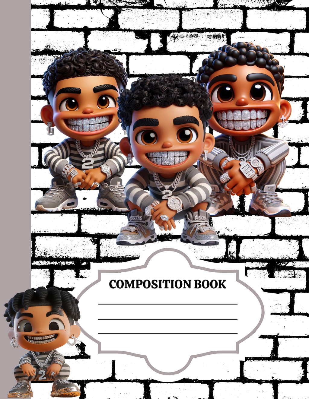 4 Editable Composition Book Cover Templates