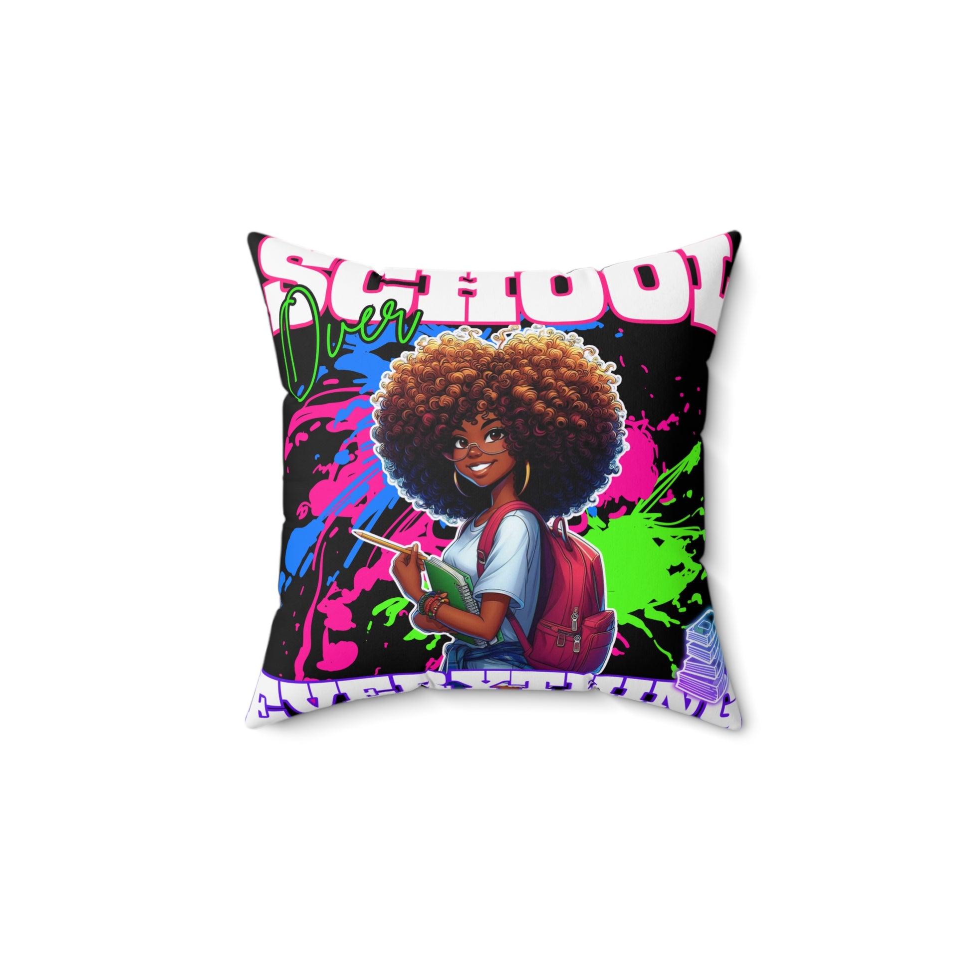 Neon “School Over Everything” PNG