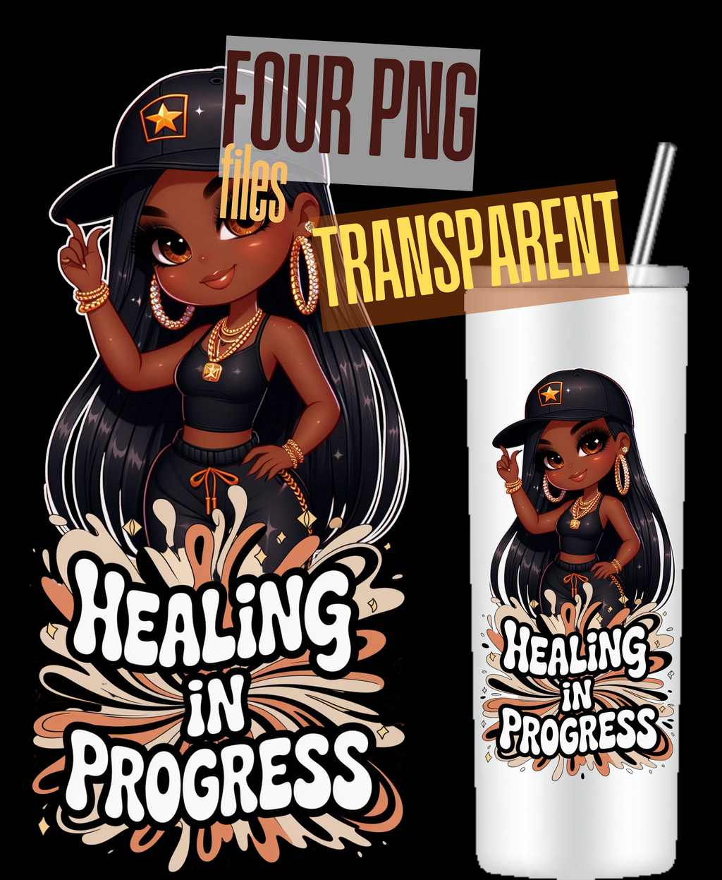 ✨ Healing in Progress – 4 PNG Bundle (Digital Download) ✨