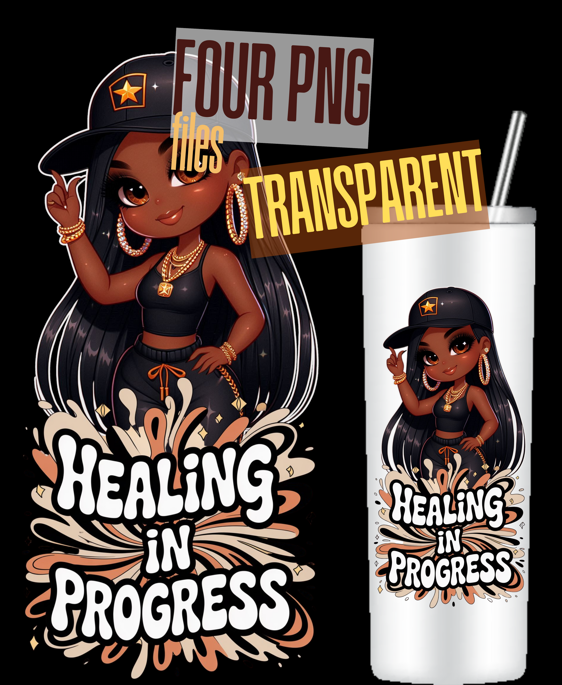 ✨ Healing in Progress – 4 PNG Bundle (Digital Download) ✨
