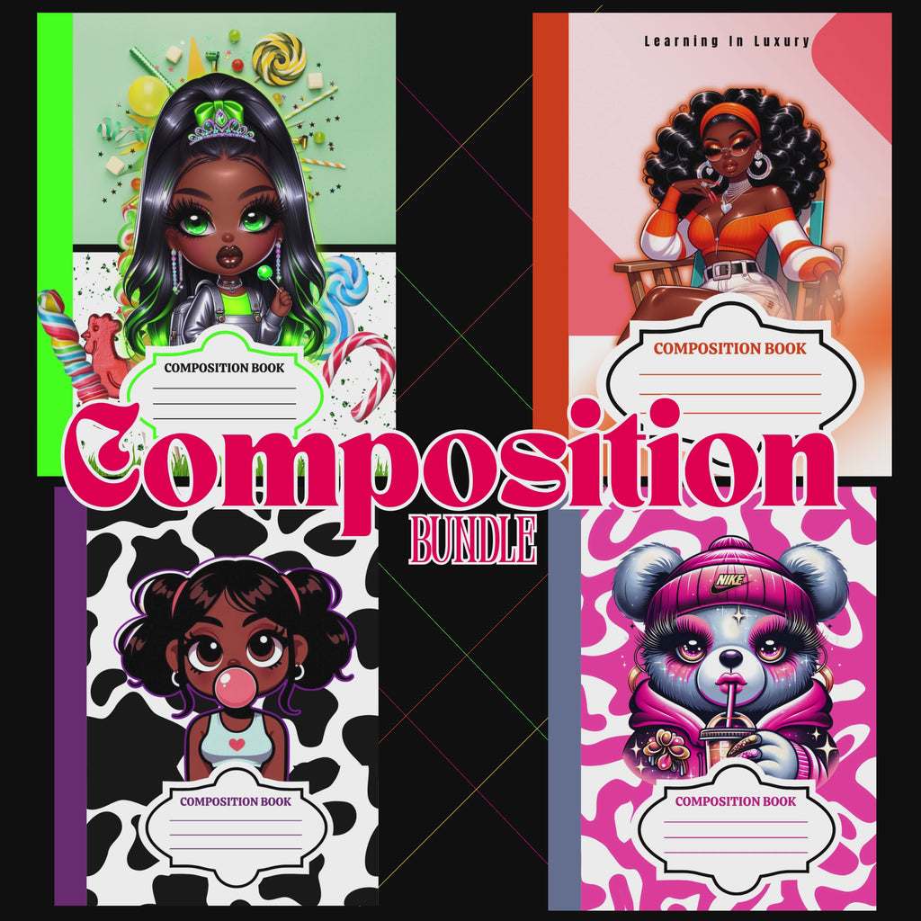 Learning in Luxury – Editable Digital Composite Book Covers (Set of 4)